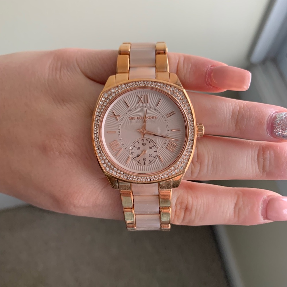 Michael Kors rose gold & pink watch